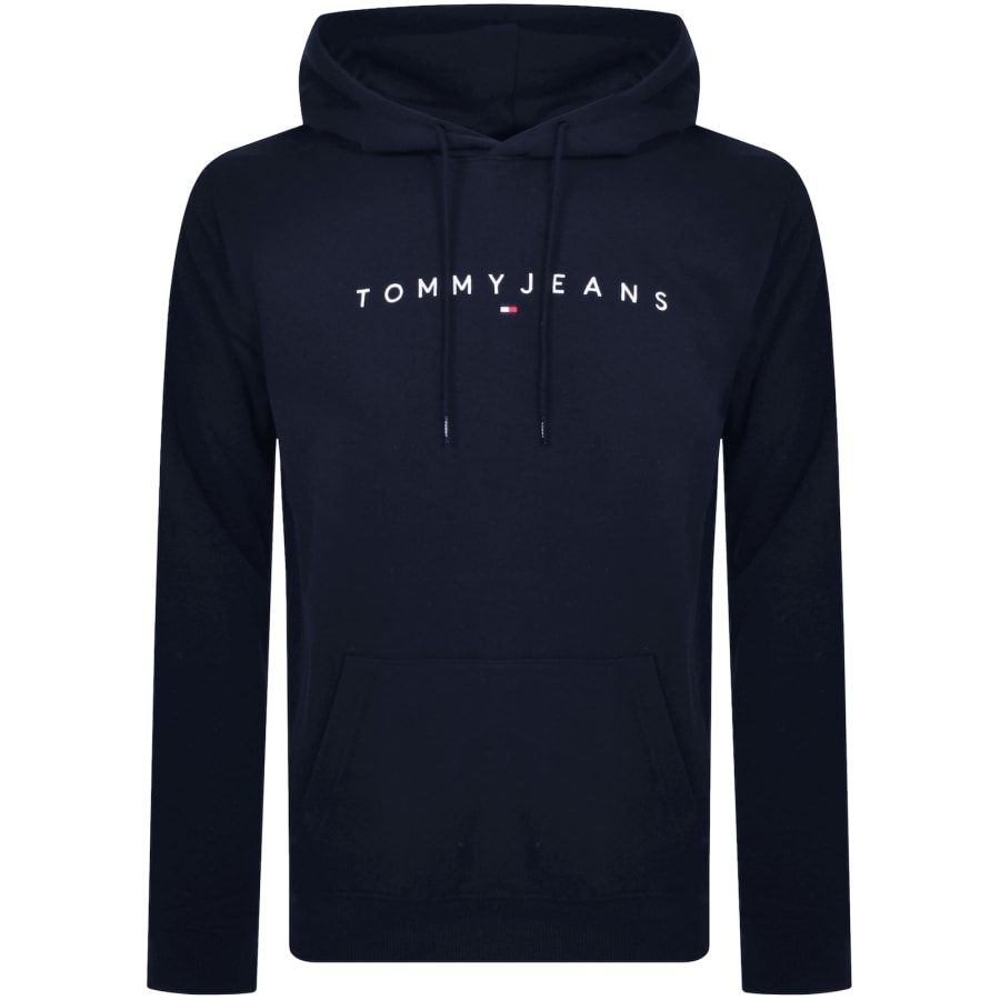 Tommy Jeans Linear Flag Logo Hoodie Navy Mainline Menswear